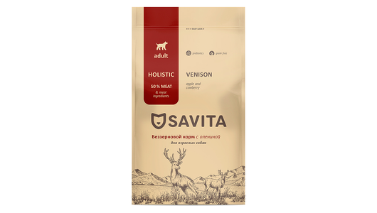SAVITA сухой корм Беззерновой корм для собак с олениной, GRAIN FREE ADULT, Venison & Potato, 0,4 кг