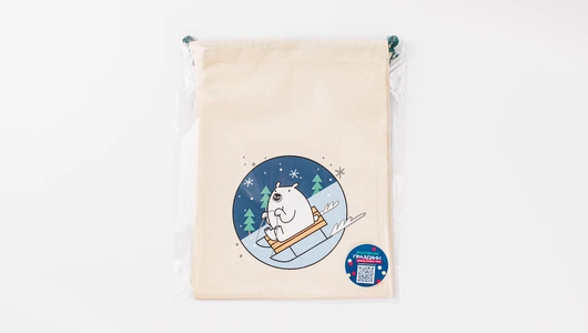 Мешочек для подарков "Мишка на санках"