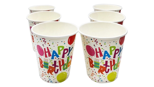 Стаканы бумажные Термо-кап Вечеринка 250 мл набор 6 шт