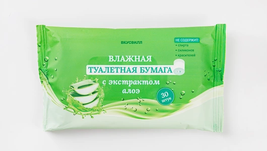 Бумага туалетная влажная с Алоэ, 30 шт Бумага туалетная влажная с Алоэ, 30 шт
