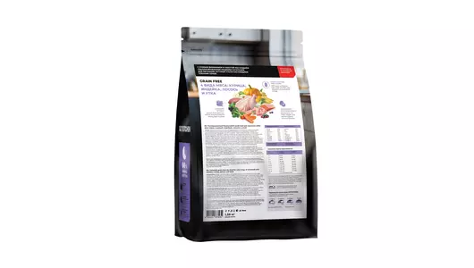 Корм GO'KITCHEN 4 вида мяса: курица, индейка, лосось и утка, полнорационный беззерновой сухой корм для взрослых собак всех пород, 1,58 кг