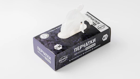 Перчатки виниловые для контакта с пищевой продукцией, 50 пар, размер М