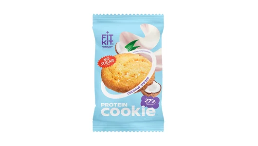 Десерт протеиновый Fit Kit Куки со вкусом Кокосовый крем 40 г