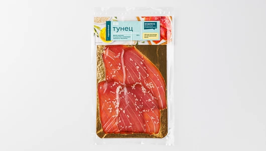 Тунец подкопченный с кунжутом, маслом и чесноком, 100 г