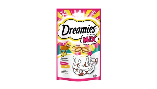 DREAMIES 60гр Лакомые подушечки с говядиной и сыром