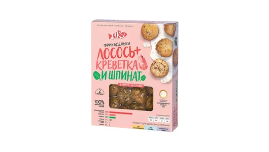 Фрикадельки Laks+ лосось креветка шпинат замороженные 300 г