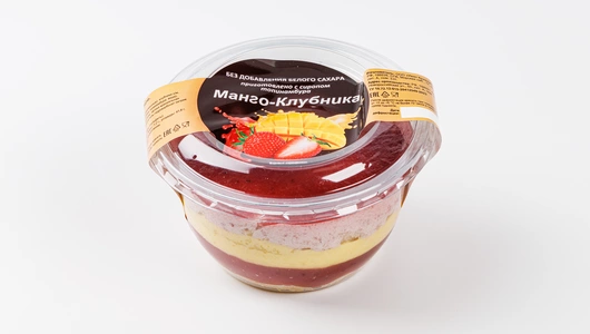 Десерт в банке "Манго клубника" без доб. белого сахара, кафе