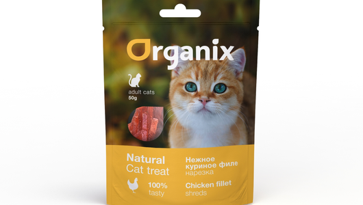 Organix лакомства для кошек «Нежная нарезка куриного филе»