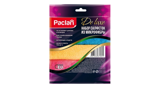 Салфетки хозяйственные из микрофибры Paclan Practi 30х30 см 4 шт