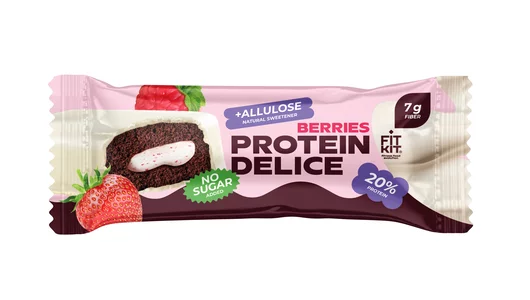 Десерт протеиновый глазированный Fit Kit Дэлис со вкусом Лесные ягоды 60 г