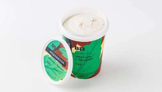 Мороженое сливочное "Мятное с Брауни", 330 г