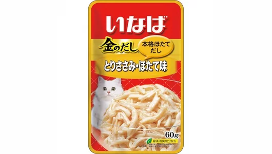 Корм INABA 60гр для кошек Куриное филе со вкусом морского гребешка (пауч)