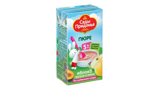 Пюре фруктовое Сады Придонья Яблоко-груша-слива с 5 месяцев 125 г Пюре фруктовое Сады Придонья Яблоко-груша-слива с 5 месяцев 125 г
