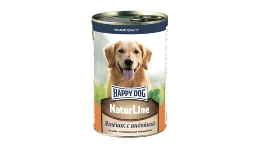 HAPPY DOG 410гр для собак Ягненок  с индейкой Natur Line