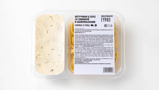 Фетучини в соусе со свининой и шампиньонами