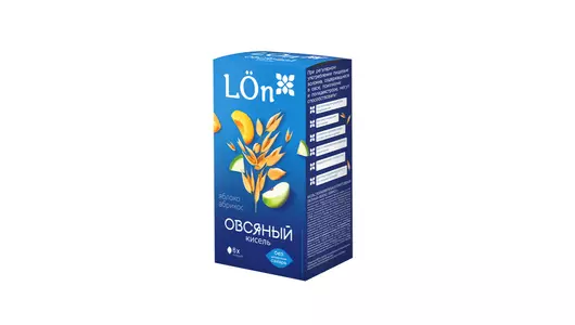 Кисель овсяный Lon Яблоко абрикос моментального приготовления 6 порций 120 г