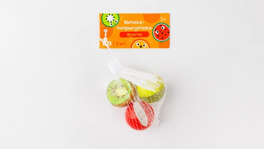Мячики-попрыгунчики "Фрукты", 3 шт