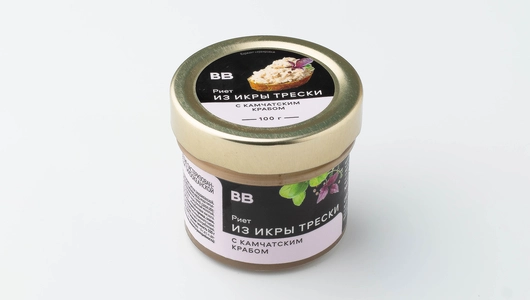 Риет из икры трески с камчатским крабом, 100 г