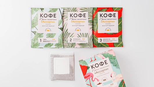 Кофе молотый в дрип-пакетах ассорти (Перу, Сальвадор, Никарагуа)