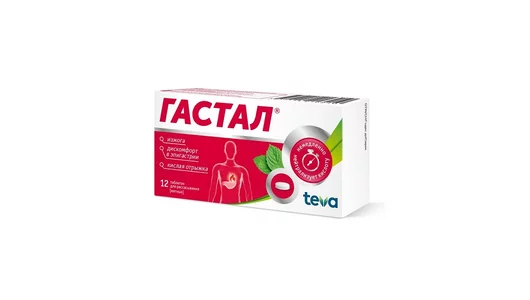 Гастал таблетки для рассасывания №12 (Мята)