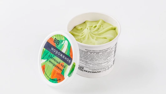 Мороженое "Зеленый чай с миндалем" Мороженое "Зеленый чай с миндалем"