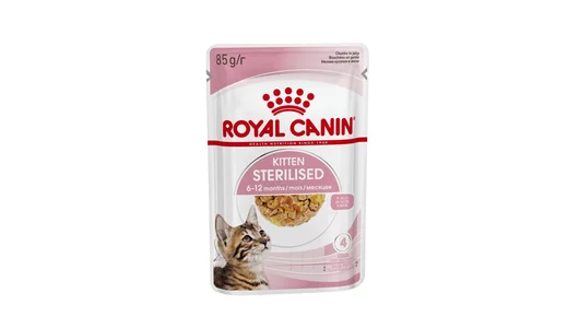 Royal Canin паучи Для стерилизованных котят (в возрасте от 6 до 12 месяцев), мелкие кусочки в желе, Kitten Sterilised
