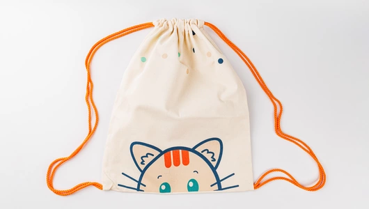 Сумка большая "Ушки котика" оранжевый шнур