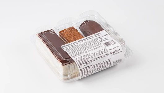 Набор пирожных "Суфле, Медовик, Эклер"