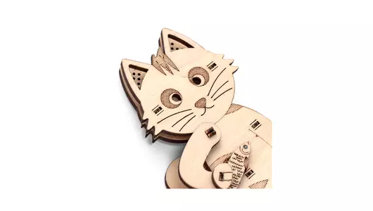 Деревянный конструктор 3D пазл Drovo Кот фин