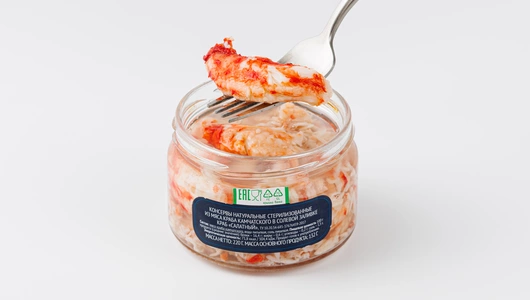 Краб камчатский в солевой заливке "Салатный", 220 г Краб камчатский в солевой заливке "Салатный", 220 г