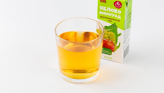 Сок яблочно-виноградный восстановленный осветленный, 200 мл