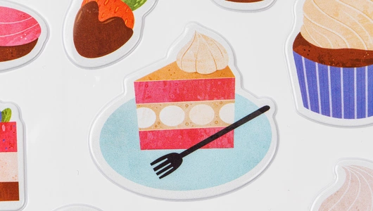 Наклейки объемные "Осторожно, вкусно"