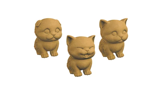 Конструктор детский QBRIX 3D Три котика картонный