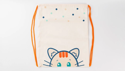 Сумка большая "Ушки котика" оранжевый шнур