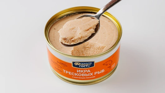 Икра тресковых рыб с кусочками копченых лососевых, 160 г Икра тресковых рыб с кусочками копченых лососевых, 160 г