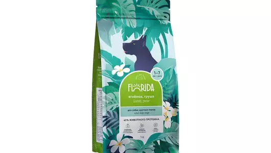 FLORIDA Сухой корм для щенков крупных пород с ягненком и грушей, Maxi Junior Lamb, 1 кг