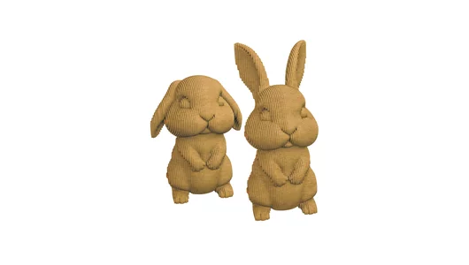 Конструктор детский QBRIX 3D Ушастая парочка картонный Конструктор детский QBRIX 3D Ушастая парочка картонный