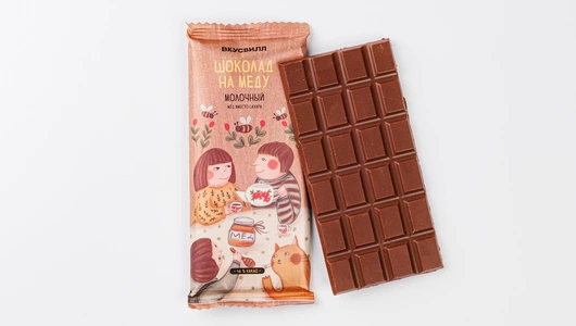 Шоколад на меду молочный 46% какао, 70 г