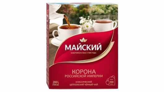 Чай черный Майский Корона Российской Империи пакетированный 100х2 г