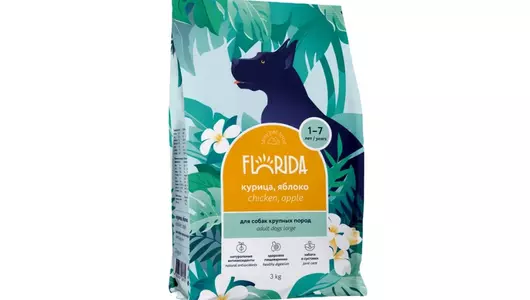 FLORIDA Сухой корм для взрослых собак крупных пород с курицей и яблоком, Maxi Adult Chicken, 3 кг