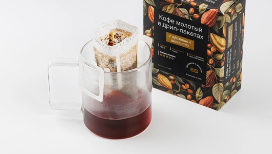 Кофе молотый в дрип-пакетах с ароматом шоколада, 6 шт