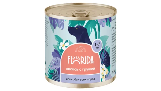 FLORIDA консервы Для собак «Лосось с грушей», 240г
