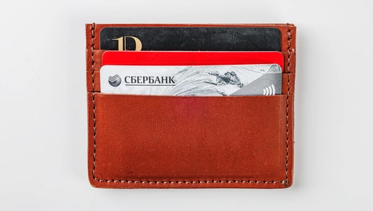Картхолдер из натуральной кожи, цвет: коричневый