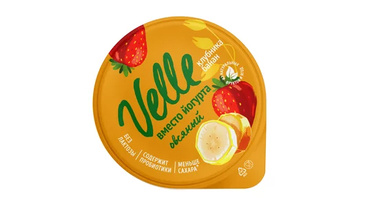 Продукт овсяный Velle Клубника-банан ферментированный 130 г