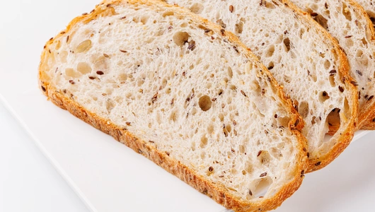 Хлеб "Домашний на закваске" с сем. льна, нарезка