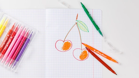 Фломастеры двусторонние на водной основе, 18 цветов