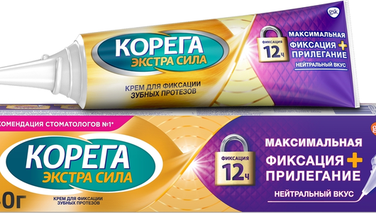 Корега Максимальное прилегание крем для фиксации зубных протезов , без ароматизаторов, 40 г