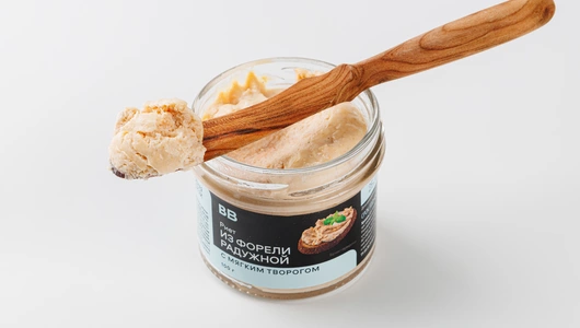 Риет из форели радужной с мягким творогом, 100 г