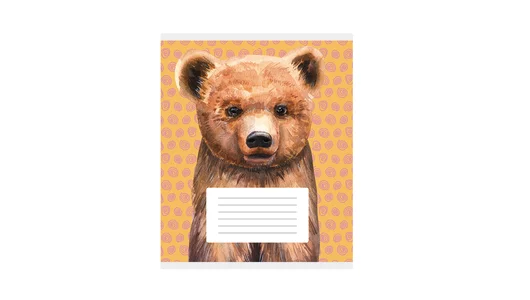 Тетрадь школьная Listoff Зверята А5 24 листа в клетку на скрепке Тетрадь школьная Listoff Зверята А5 24 листа в клетку на скрепке