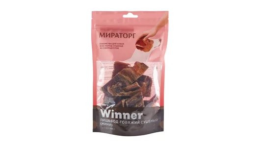 Лакомства Winner мясо пищевода говяжье для собак всех пород 60гр